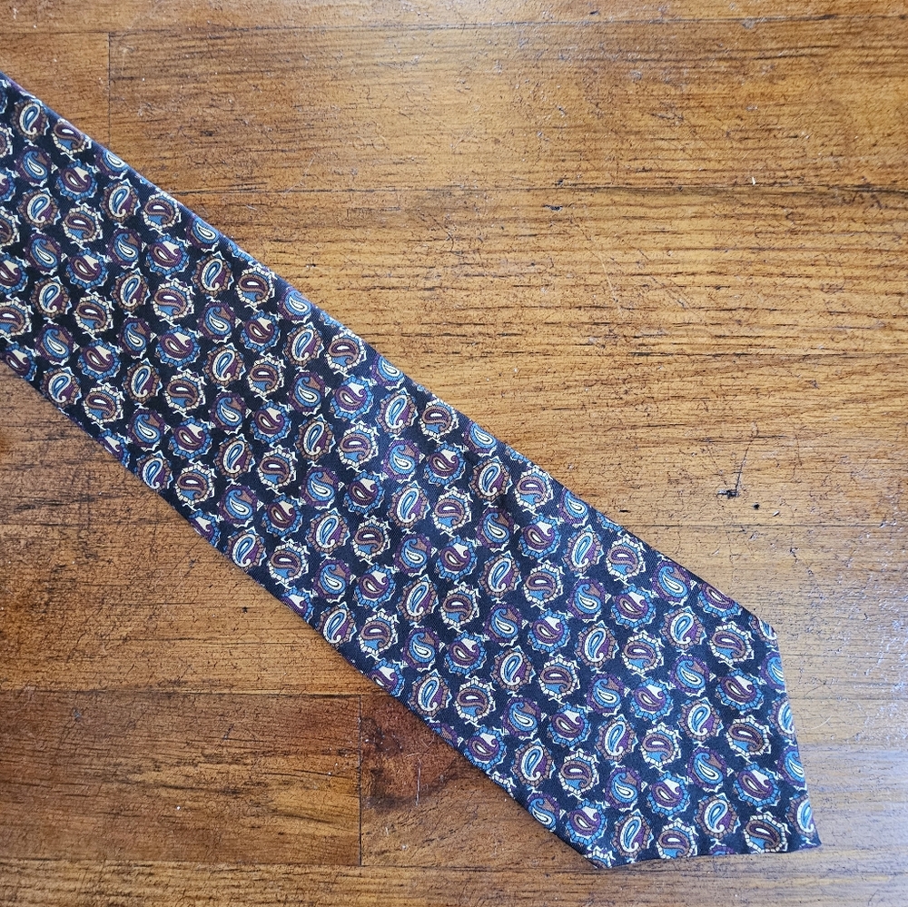 Christian Dior VTG Made In USA Monsieur Floral Patterned Tie